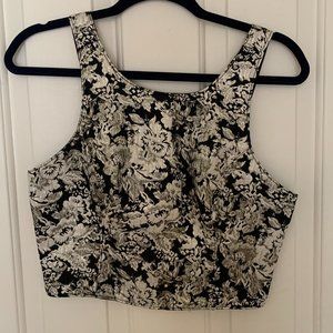 Abercrombie Metalic Embroidered Crop Top
